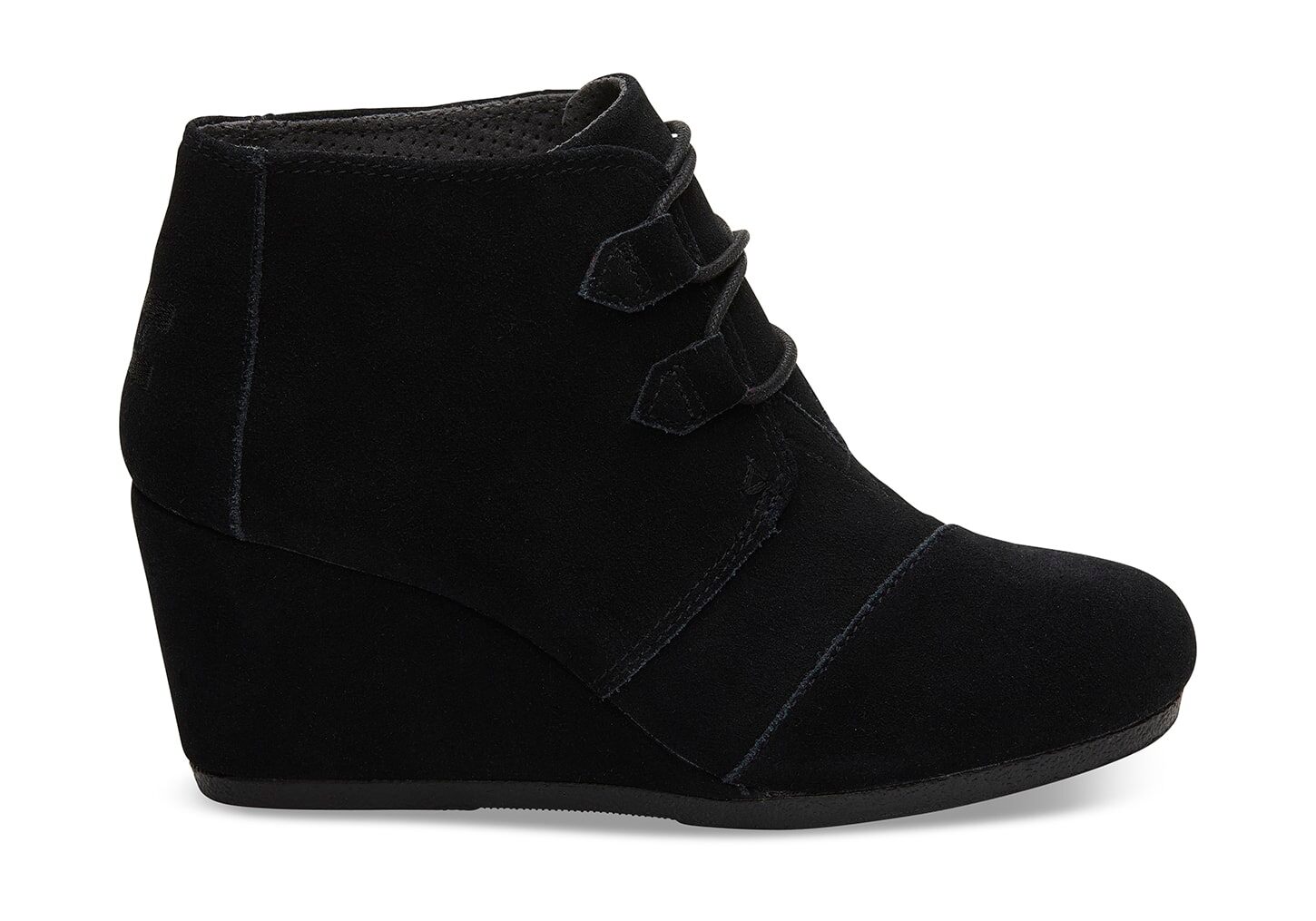 Toms Kala Suede - Womens Wedge Boots - Black - NZ - 297685VFJ